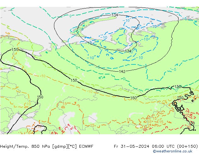 Height/Temp. 850 hPa ECMWF  31.05.2024 06 UTC