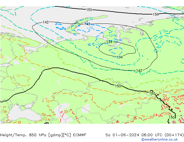 Z500/Rain (+SLP)/Z850 ECMWF Sa 01.06.2024 06 UTC