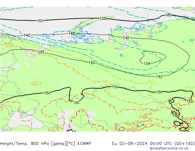 Height/Temp. 850 hPa ECMWF  02.06.2024 00 UTC