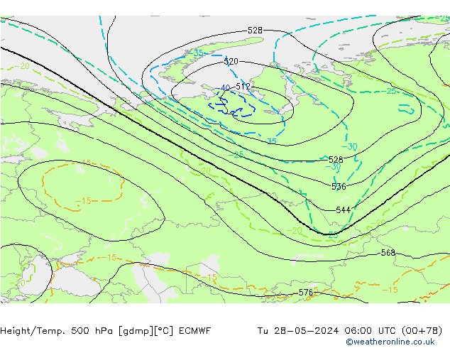 Z500/Rain (+SLP)/Z850 ECMWF mar 28.05.2024 06 UTC