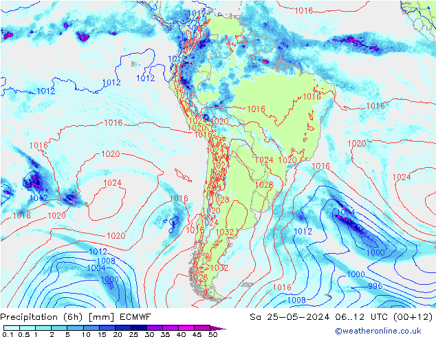 Z500/Rain (+SLP)/Z850 ECMWF  25.05.2024 12 UTC