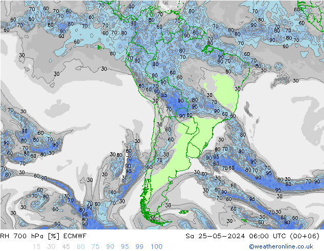 RV 700 hPa ECMWF za 25.05.2024 06 UTC