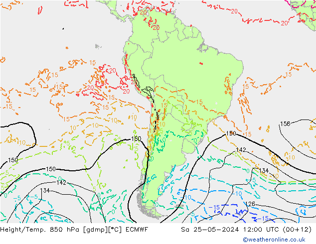 Z500/Rain (+SLP)/Z850 ECMWF  25.05.2024 12 UTC