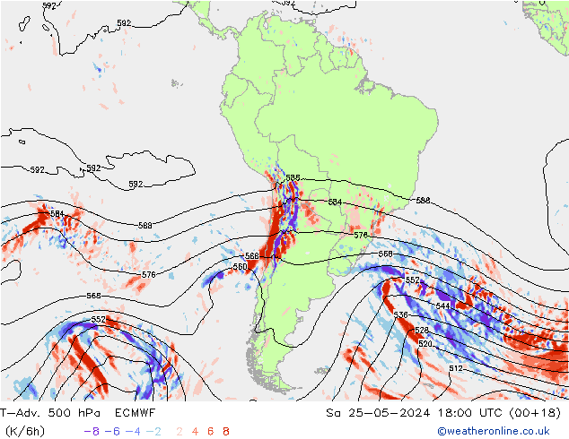 T-Adv. 500 hPa ECMWF za 25.05.2024 18 UTC