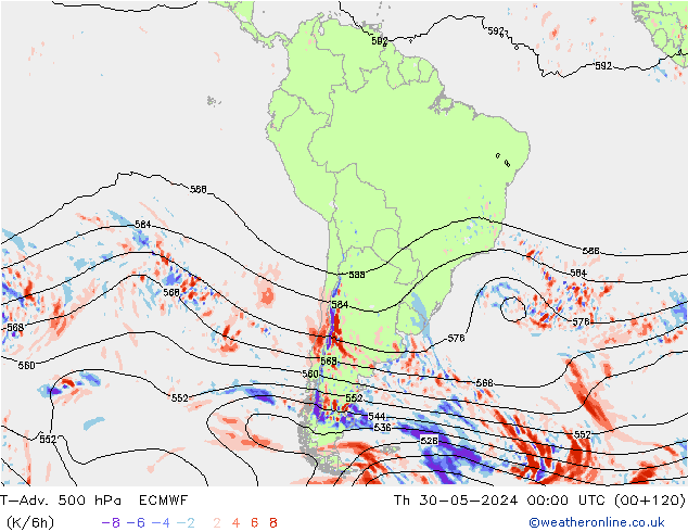 T-Adv. 500 hPa ECMWF Per 30.05.2024 00 UTC