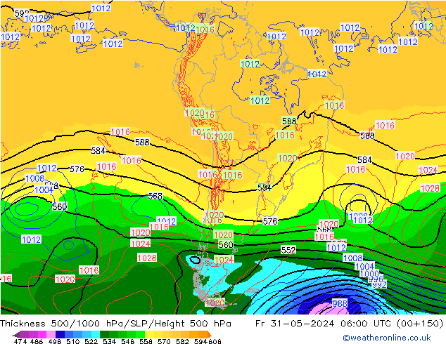 Thck 500-1000hPa ECMWF Fr 31.05.2024 06 UTC