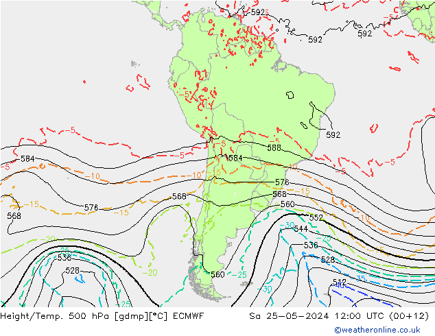 Z500/Rain (+SLP)/Z850 ECMWF  25.05.2024 12 UTC