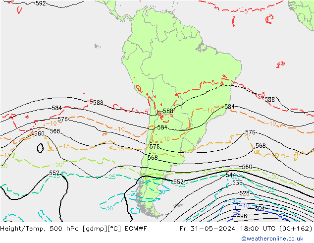 Z500/Rain (+SLP)/Z850 ECMWF ven 31.05.2024 18 UTC