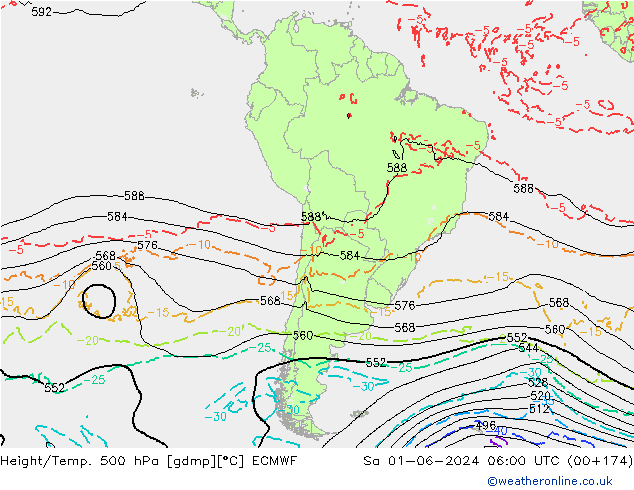 Z500/Yağmur (+YB)/Z850 ECMWF Cts 01.06.2024 06 UTC