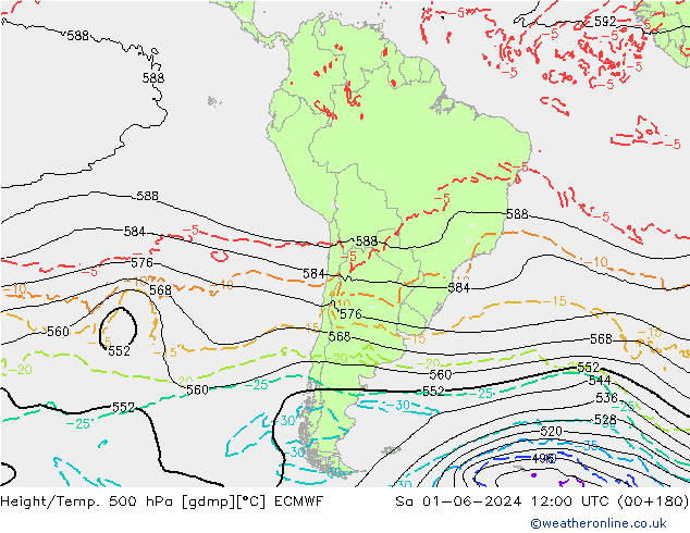 Z500/Rain (+SLP)/Z850 ECMWF ��� 01.06.2024 12 UTC