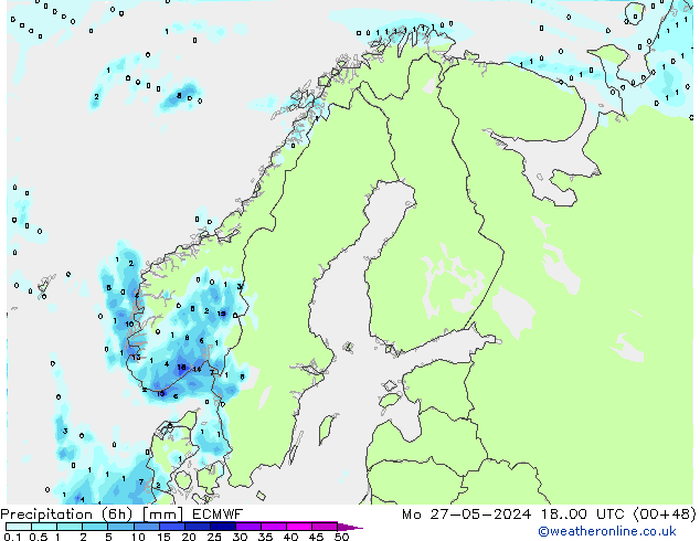 Z500/Rain (+SLP)/Z850 ECMWF lun 27.05.2024 00 UTC