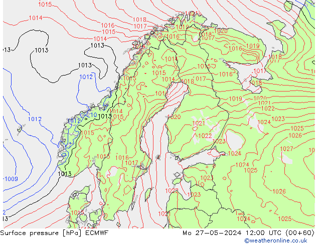 Yer basıncı ECMWF Pzt 27.05.2024 12 UTC