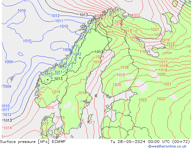 Surface pressure ECMWF Tu 28.05.2024 00 UTC