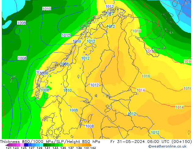 Thck 850-1000 hPa ECMWF  31.05.2024 06 UTC