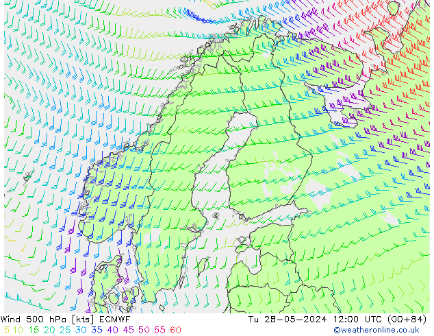 Wind 500 hPa ECMWF Tu 28.05.2024 12 UTC