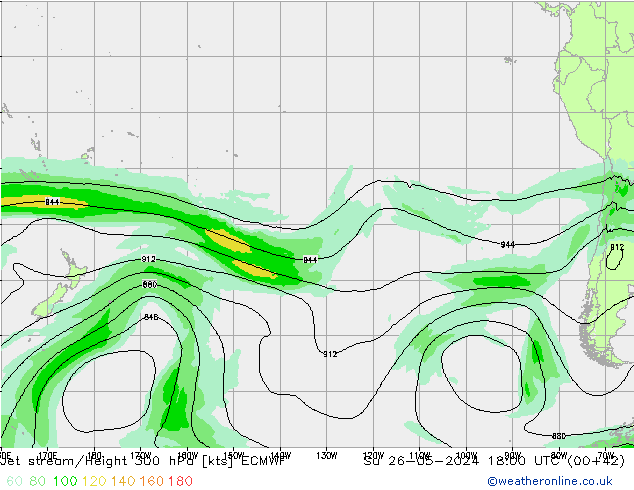 Jet stream/Height 300 hPa ECMWF Su 26.05.2024 18 UTC