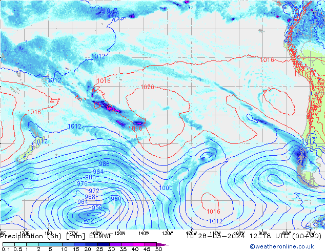 Z500/Rain (+SLP)/Z850 ECMWF  28.05.2024 18 UTC