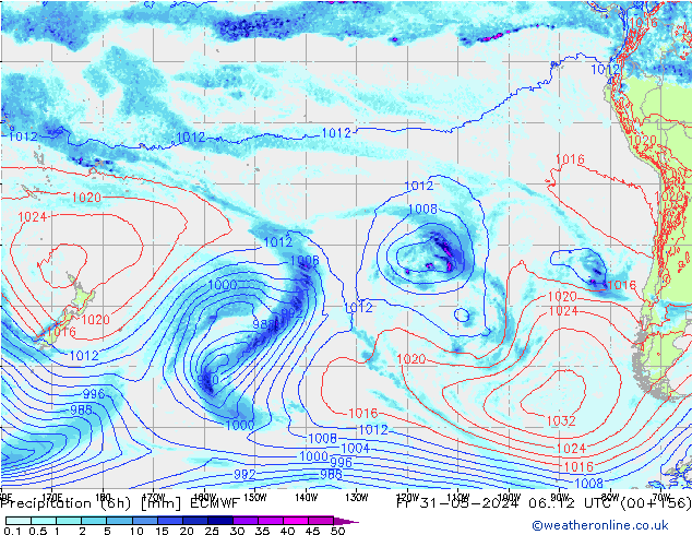 Precipitazione (6h) ECMWF ven 31.05.2024 12 UTC