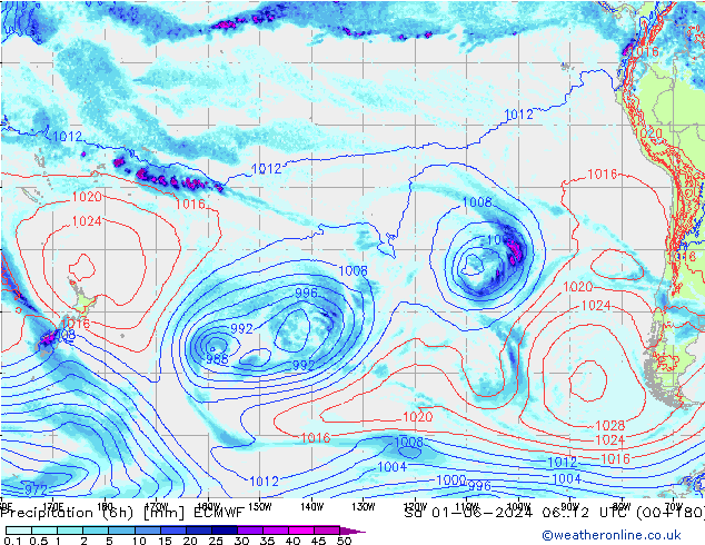 Z500/Rain (+SLP)/Z850 ECMWF  01.06.2024 12 UTC