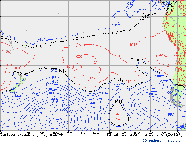 Luchtdruk (Grond) ECMWF di 28.05.2024 12 UTC