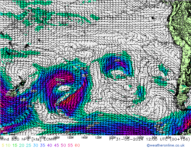 Wind 850 hPa ECMWF vr 31.05.2024 12 UTC