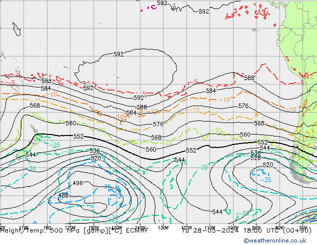 Z500/Rain (+SLP)/Z850 ECMWF  28.05.2024 18 UTC