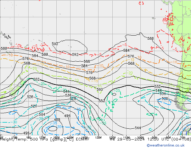 Z500/Rain (+SLP)/Z850 ECMWF ср 29.05.2024 12 UTC