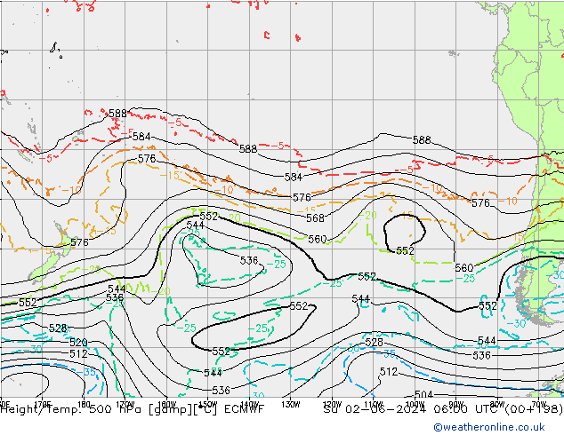 Z500/Rain (+SLP)/Z850 ECMWF nie. 02.06.2024 06 UTC