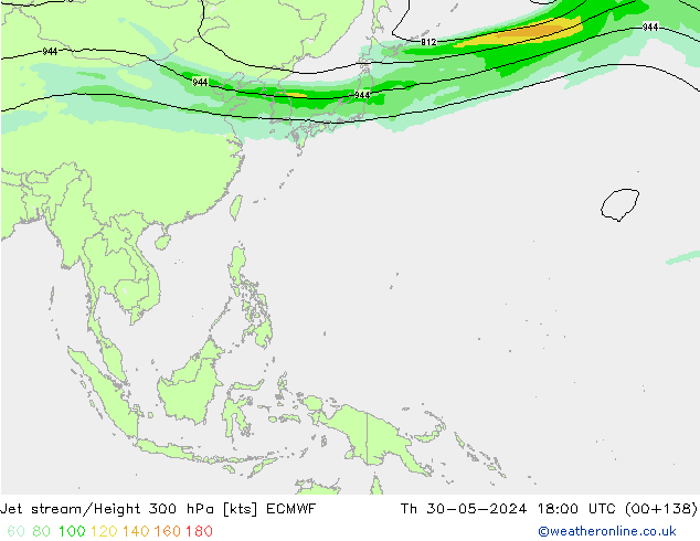 Straalstroom ECMWF do 30.05.2024 18 UTC