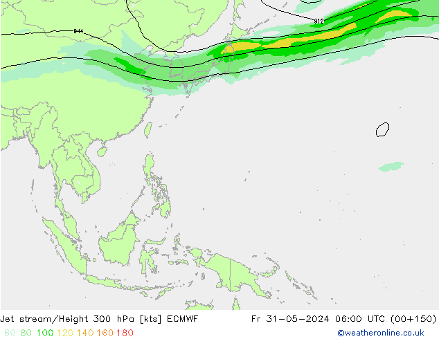 Jet stream/Height 300 hPa ECMWF Fr 31.05.2024 06 UTC