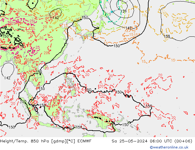 Z500/Rain (+SLP)/Z850 ECMWF So 25.05.2024 06 UTC