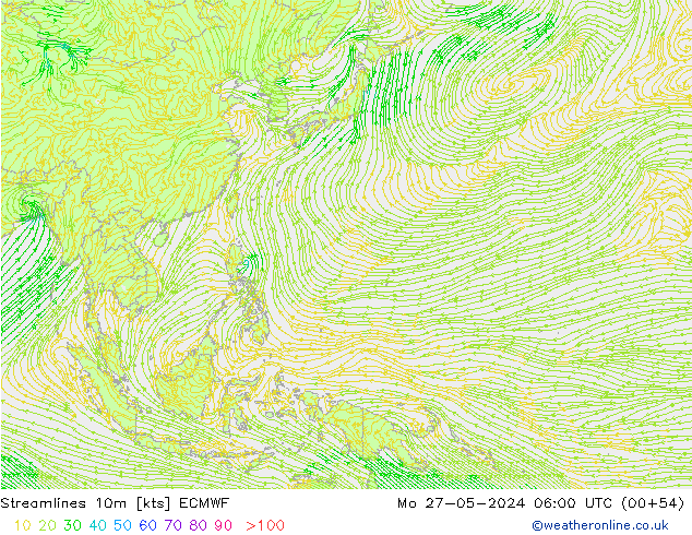 ветер 10m ECMWF пн 27.05.2024 06 UTC