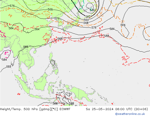 Z500/Rain (+SLP)/Z850 ECMWF So 25.05.2024 06 UTC