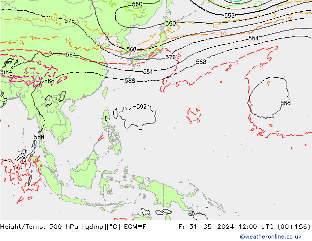 Z500/Rain (+SLP)/Z850 ECMWF Sex 31.05.2024 12 UTC