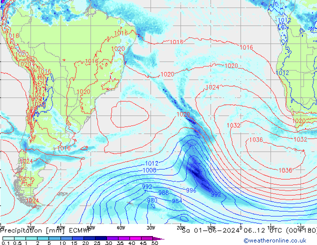 Precipitación ECMWF sáb 01.06.2024 12 UTC