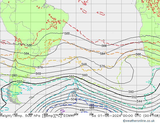 Z500/Rain (+SLP)/Z850 ECMWF Sa 01.06.2024 00 UTC