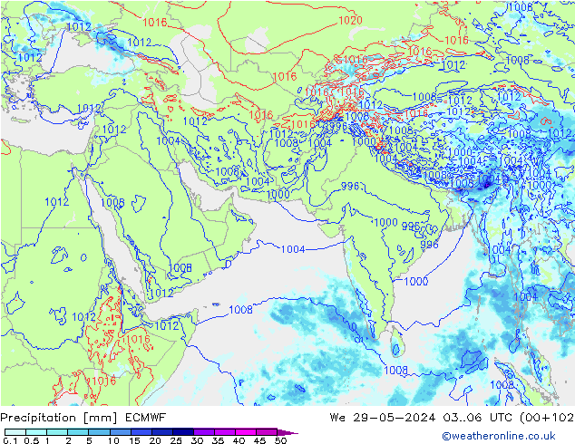 Yağış ECMWF Çar 29.05.2024 06 UTC