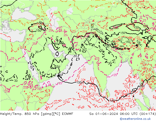 Z500/Rain (+SLP)/Z850 ECMWF so. 01.06.2024 06 UTC