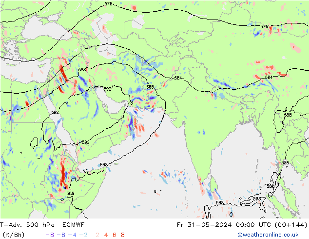 T-Adv. 500 hPa ECMWF Cu 31.05.2024 00 UTC