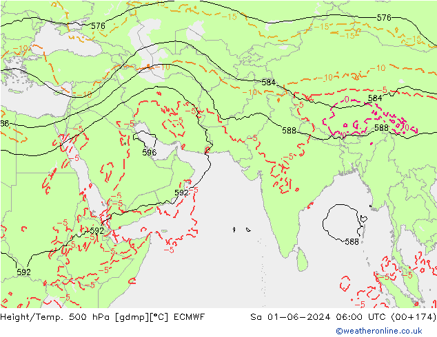 Z500/Rain (+SLP)/Z850 ECMWF so. 01.06.2024 06 UTC