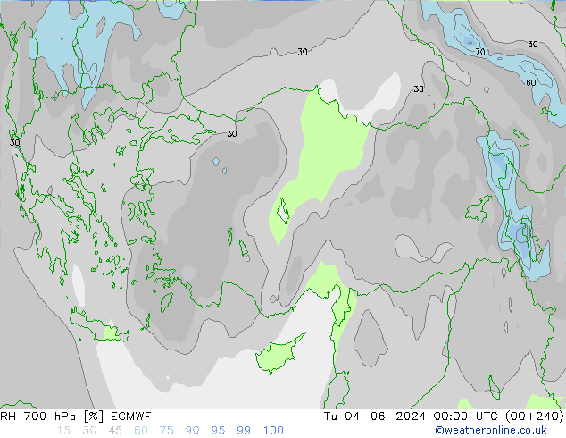 RH 700 hPa ECMWF mar 04.06.2024 00 UTC