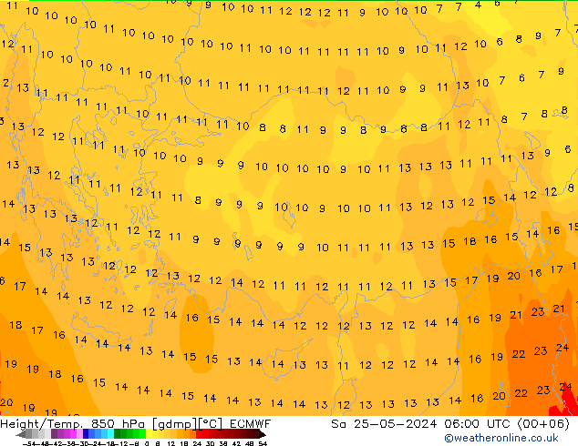 Z500/Rain (+SLP)/Z850 ECMWF Sáb 25.05.2024 06 UTC