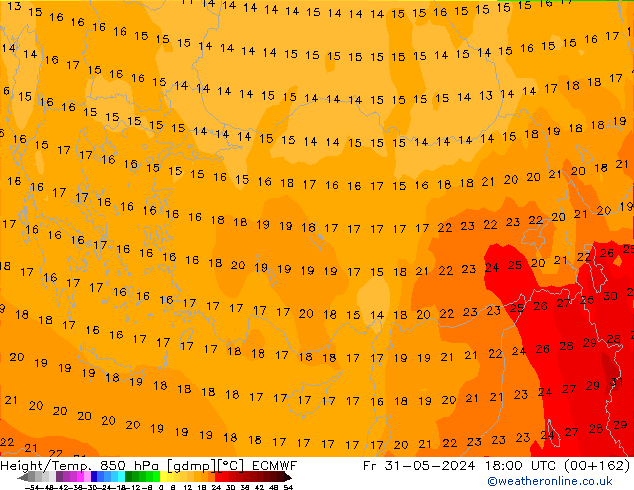 Z500/Rain (+SLP)/Z850 ECMWF  31.05.2024 18 UTC