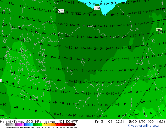 Z500/Rain (+SLP)/Z850 ECMWF Pá 31.05.2024 18 UTC