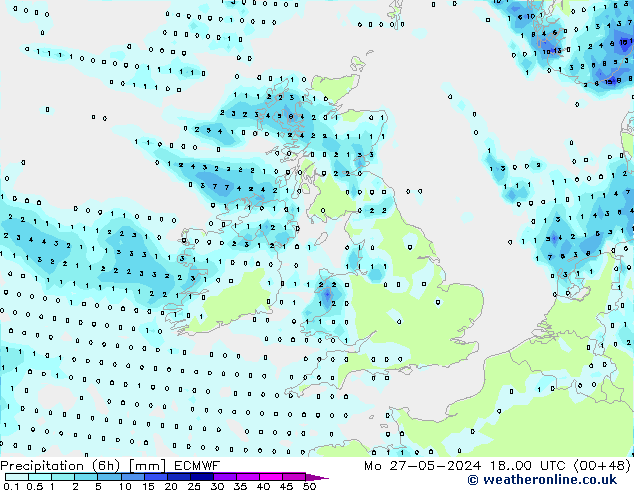 Z500/Rain (+SLP)/Z850 ECMWF Mo 27.05.2024 00 UTC