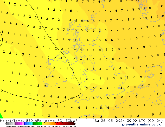 Z500/Rain (+SLP)/Z850 ECMWF Ne 26.05.2024 00 UTC