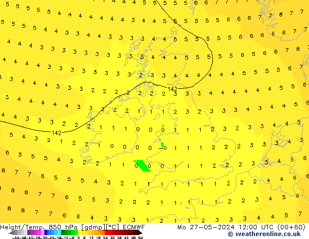 Z500/Regen(+SLP)/Z850 ECMWF ma 27.05.2024 12 UTC