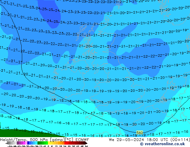 Z500/Rain (+SLP)/Z850 ECMWF ср 29.05.2024 18 UTC