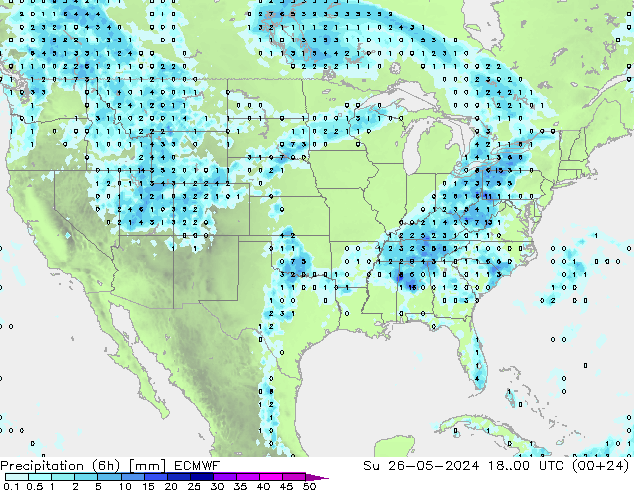 Z500/Rain (+SLP)/Z850 ECMWF Dom 26.05.2024 00 UTC