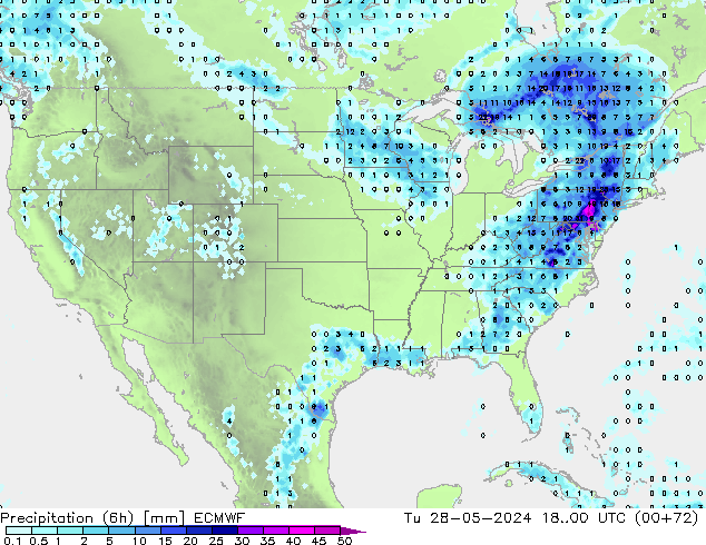 Yağış (6h) ECMWF Sa 28.05.2024 00 UTC